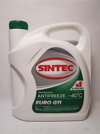 АНТИФРИЗ EURO G11 ЗЕЛЕНЫЙ 5КГ (SINTEC)