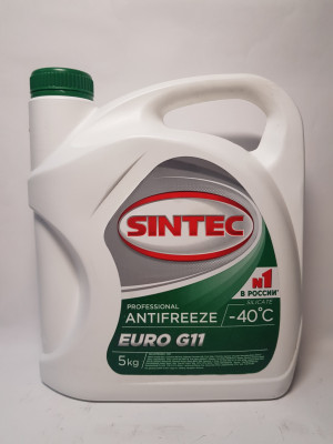 АНТИФРИЗ EURO G11 ЗЕЛЕНЫЙ 5КГ (SINTEC)