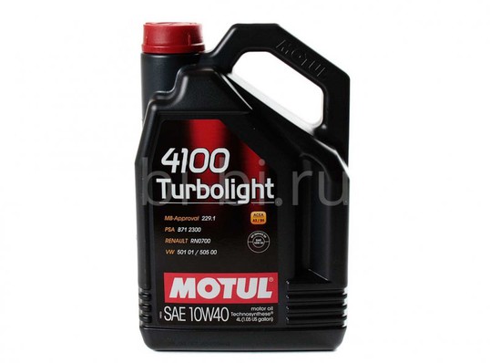МАСЛО МОТОРНОЕ 4100 TURBOLIGHT 10W40 4Л (Motul)
